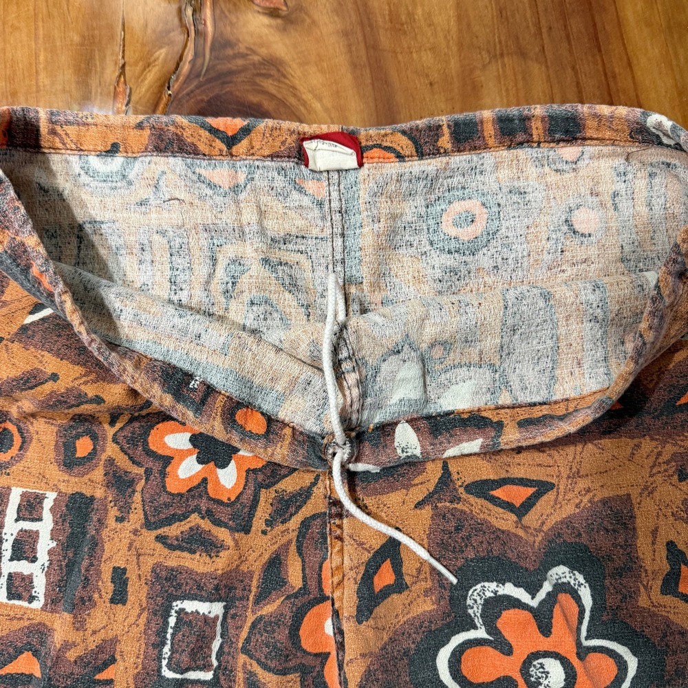 Vintage 60s Sears Kings Road Mens Shorts Large 36-38 Barkcloth Hawaiian A3-13 - Picture 2 of 5